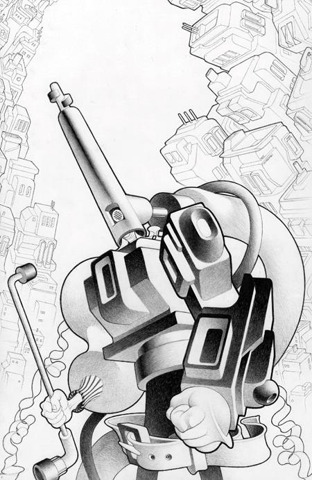 Preorder By 06/08 ~ FACELESS AND THE FAMILY MAZE OF THE MECHANICAL ALIENS #1 (OF 4) CVR D INC 1:10 MATT LESNIEWSKI B&W VAR