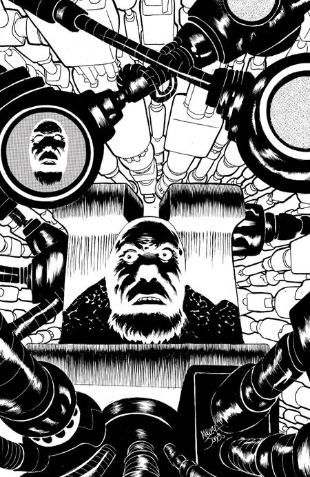 Preorder By 06/08 ~ FACELESS AND THE FAMILY MAZE OF THE MECHANICAL ALIENS #1 (OF 4) CVR E INC 1:20 KELLEY JONES B&W VAR