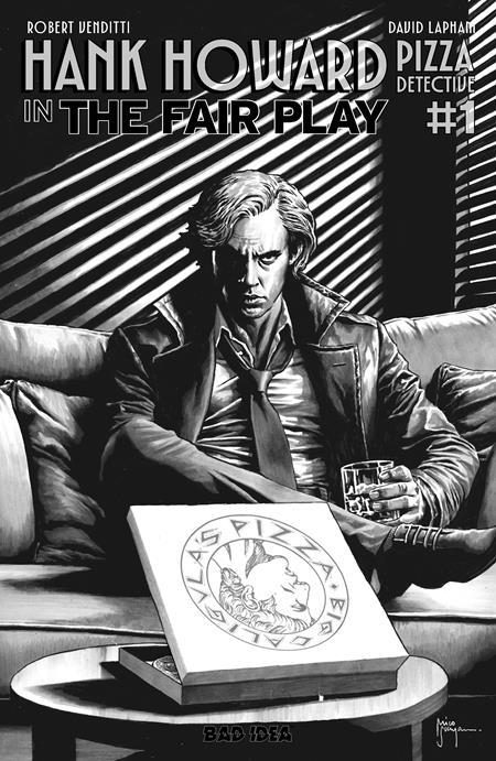 Preorder By 07/06 ~ HANK HOWARD PIZZA DETECTIVE THE FAIR PLAY #1 (ONE SHOT) CVR B MICO SUAYAN NOIR BW VAR