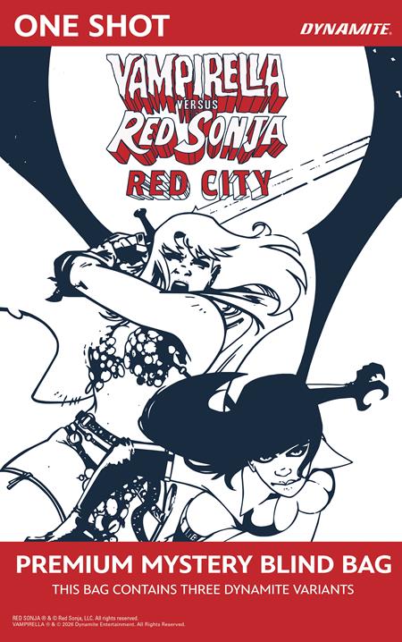 Preorder By 07/13 ~ VAMPIRELLA VS RED SONJA RED CITY #1 CVR F PREMIUM MYSTERY BLIND BAG VAR