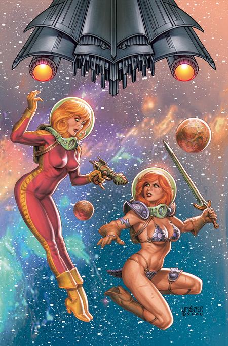 Red Sonja Barbarella #1 Cover G Joseph Michael Linsner Foil Virgin Variant