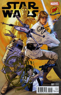 Df Star Wars #1 Df Variant Signed By Greg Land And Remarked By Ken Haeser With A Golden C3Po Head Sketch