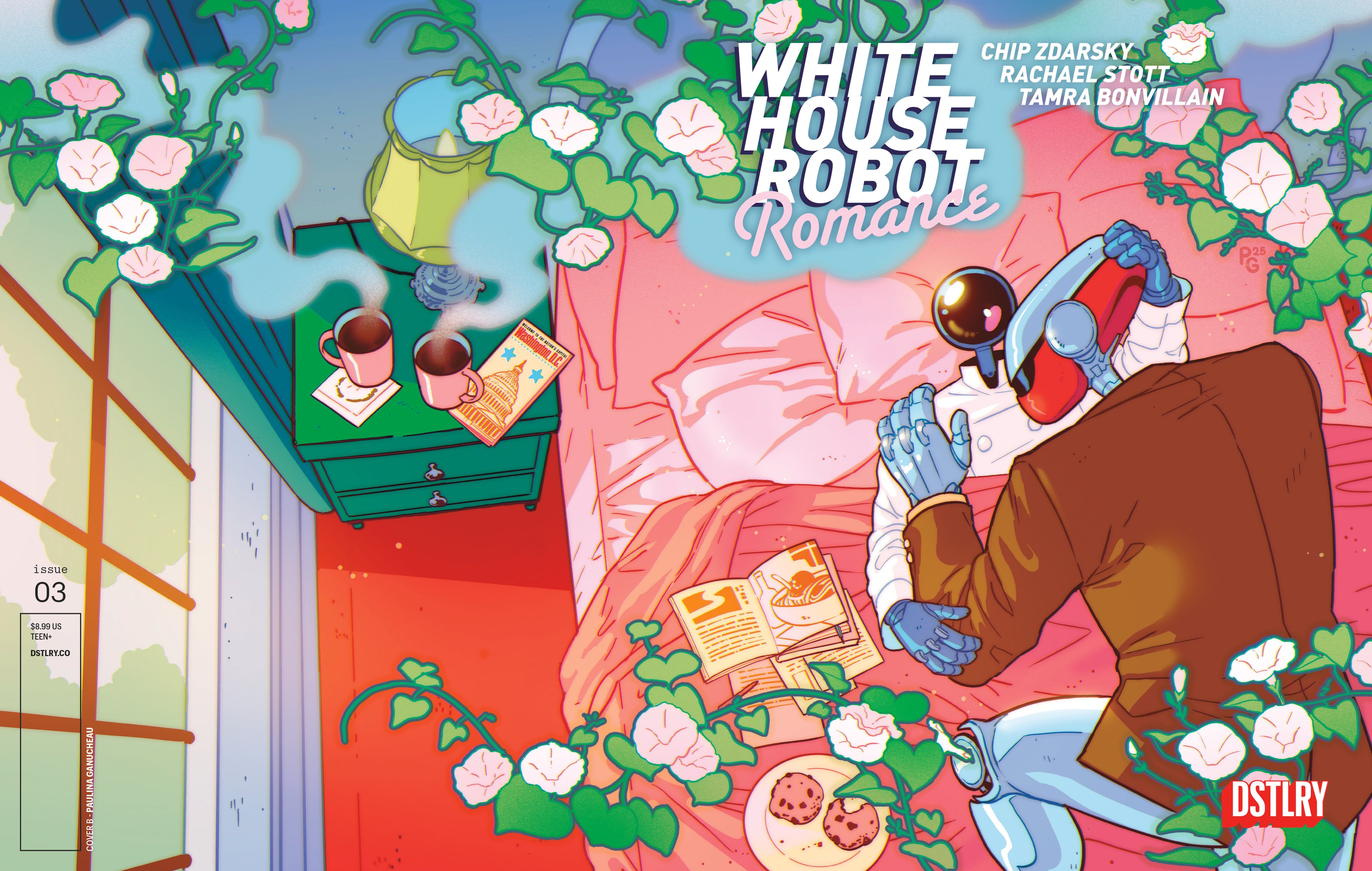 Preorder By 5/4/2026 ~ WHITE HOUSE ROBOT ROMANCE #3 CVR B PAULINA GANUCHEAU VARIANT