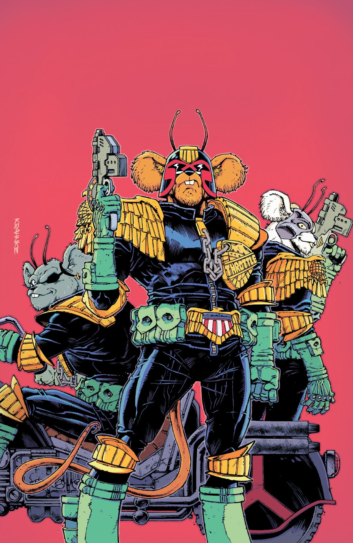 Judge Dredd/Biker Mice from Mars #1 Cover G Andrew Krahnke Full Art 1:20 Var