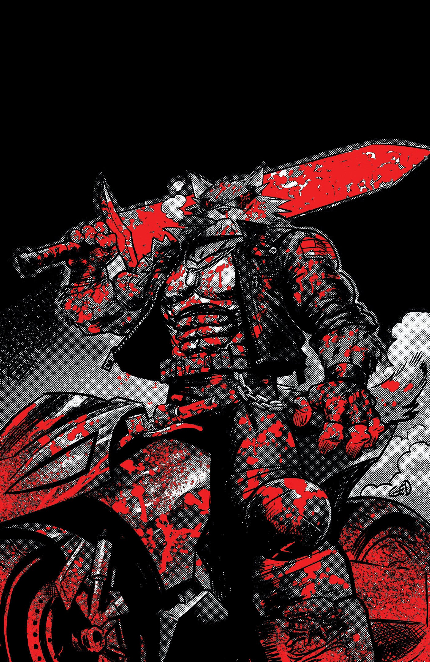 Super Mondo Mega Mutts #2 CVR H INC 1:50 Juan Gedeon Bloody B&W Var