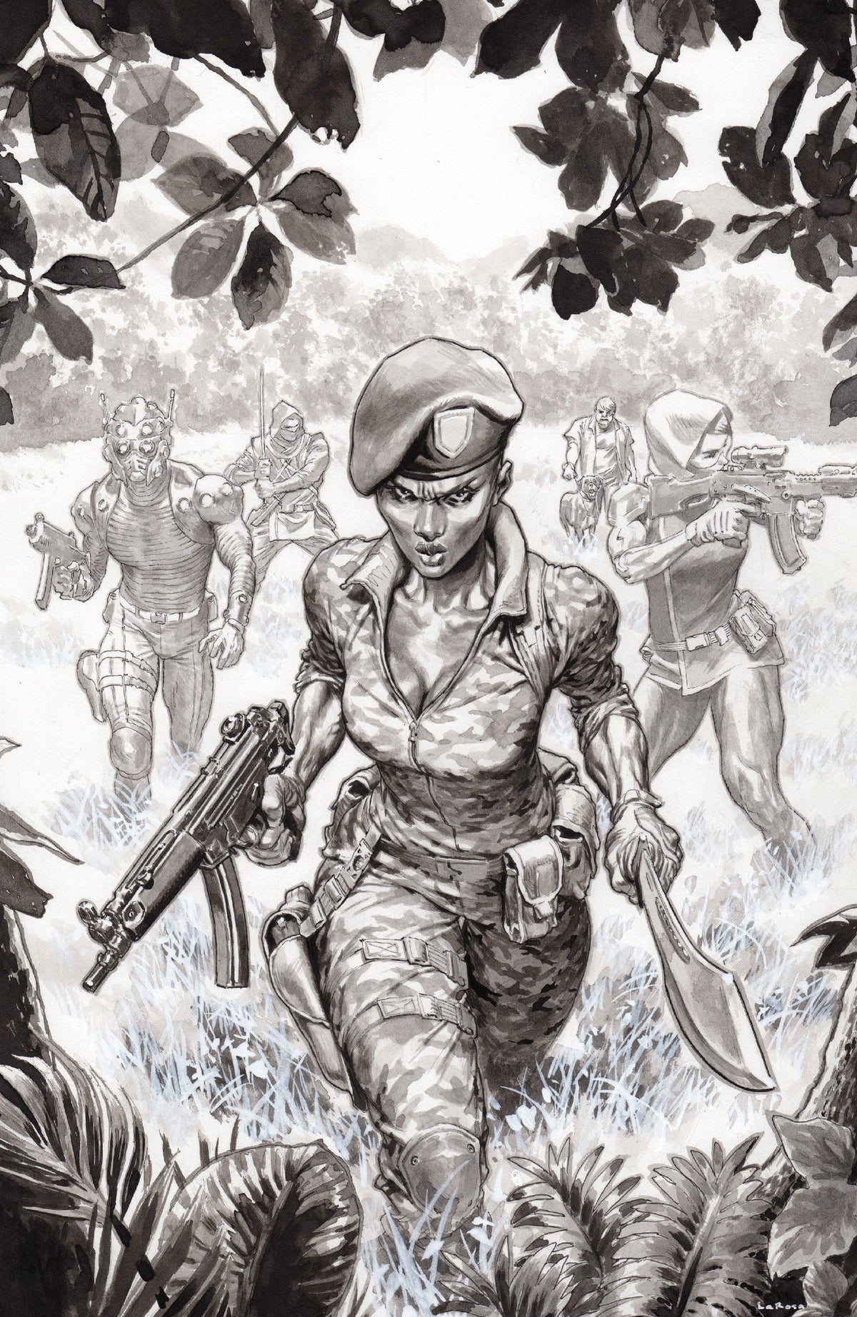 Fort Psycho #4 Cover C Lewis LaRosa B&W 1:20 Var