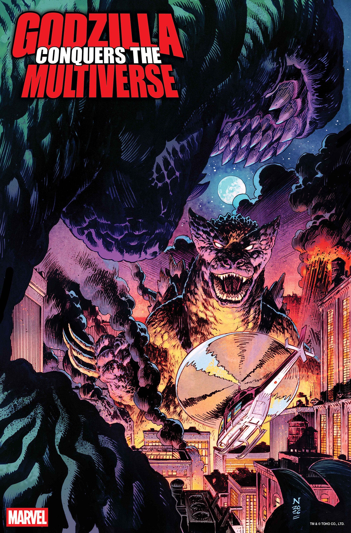 Preorder By 06/08 ~ GODZILLA CONQUERS THE MULTIVERSE #1 NIC KLEIN HEISEI GODZILLA VARIANT