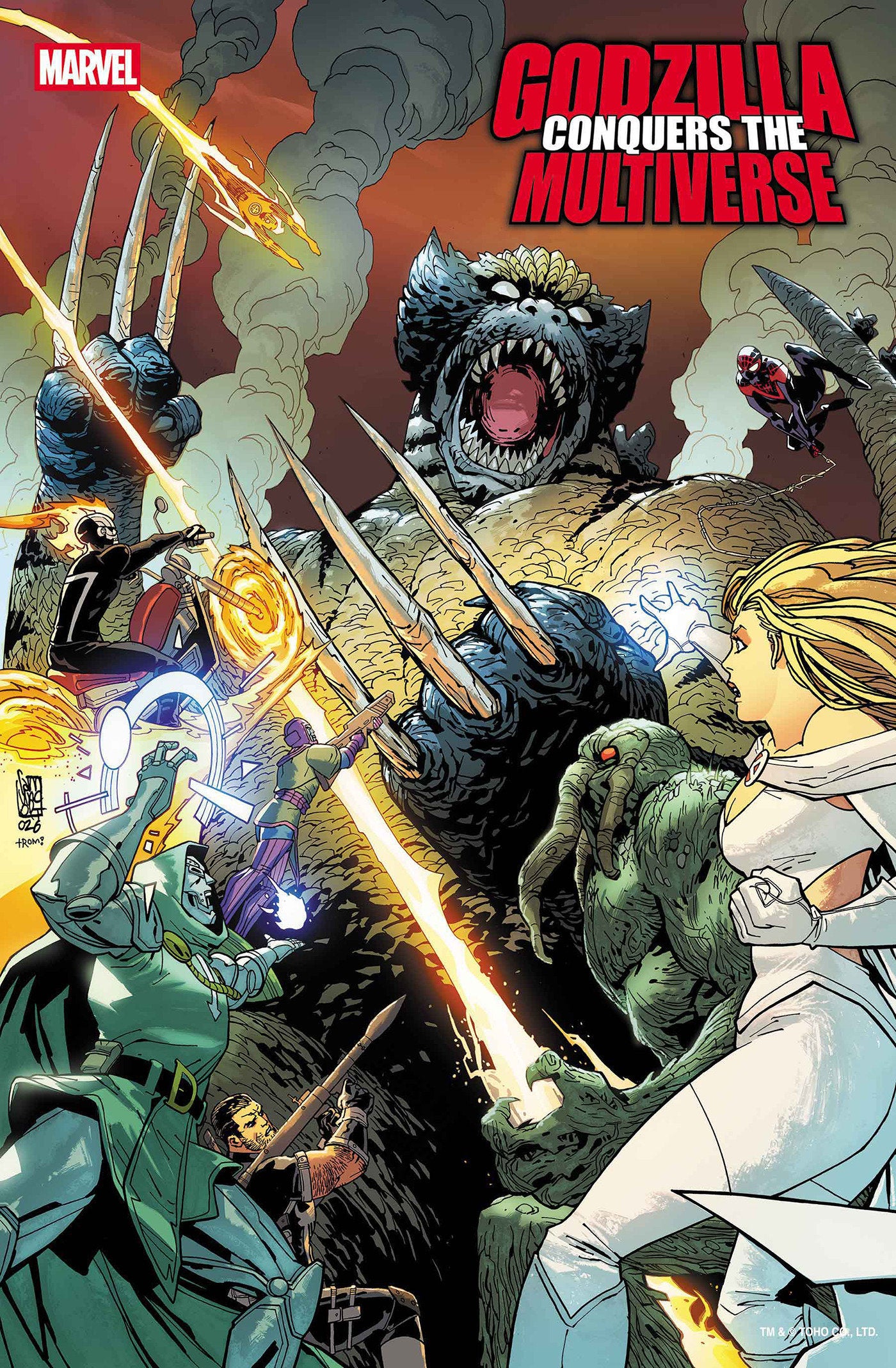 Preorder By 06/08 ~ GODZILLA CONQUERS THE MULTIVERSE #1 GIUSEPPE CAMUNCOLI VARIANT