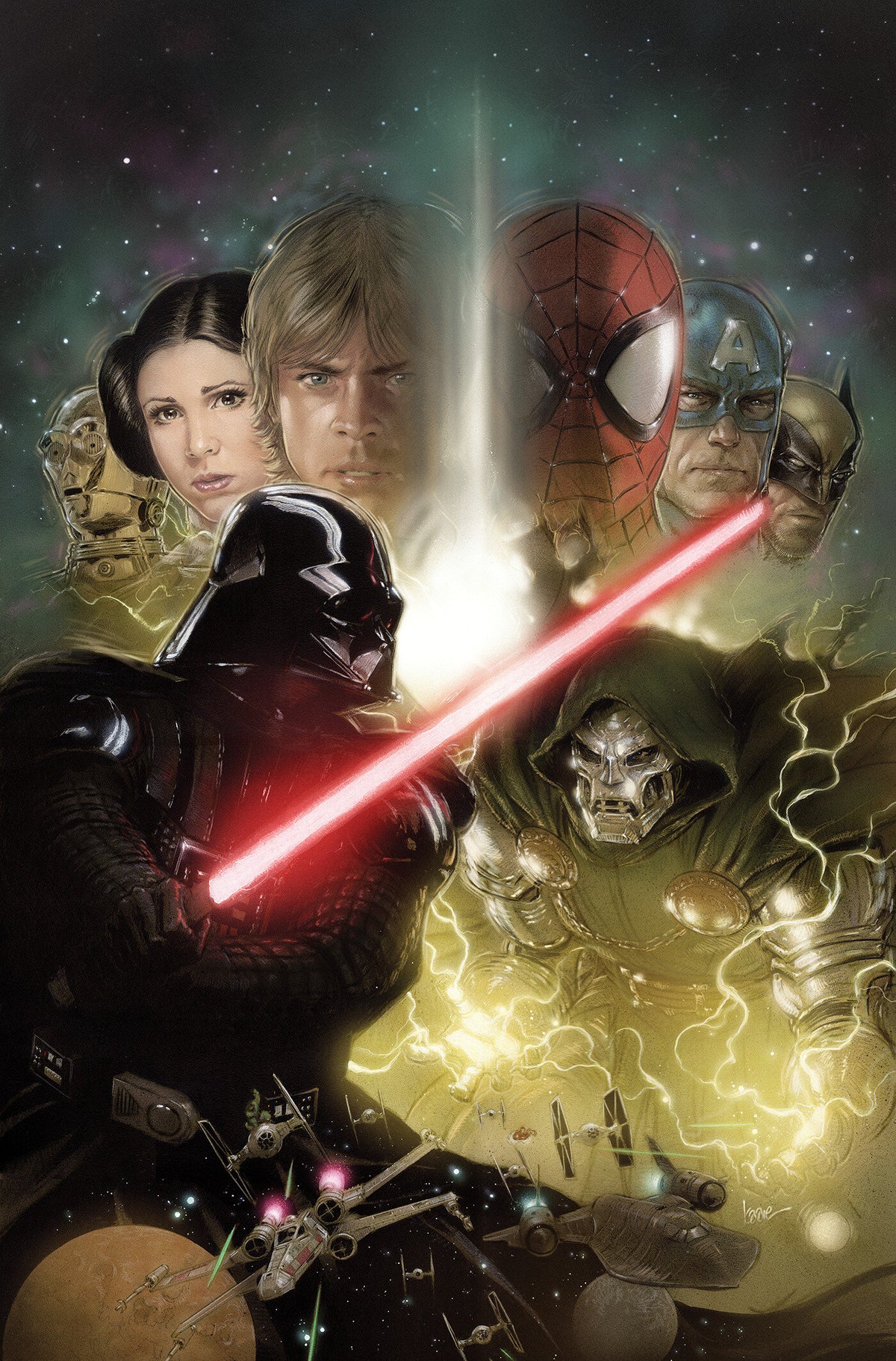 STAR WARS/MARVEL: HOPE ASSEMBLES #1 COVER I KAARE ANDREWS VIRGIN 1:100 VARIANT