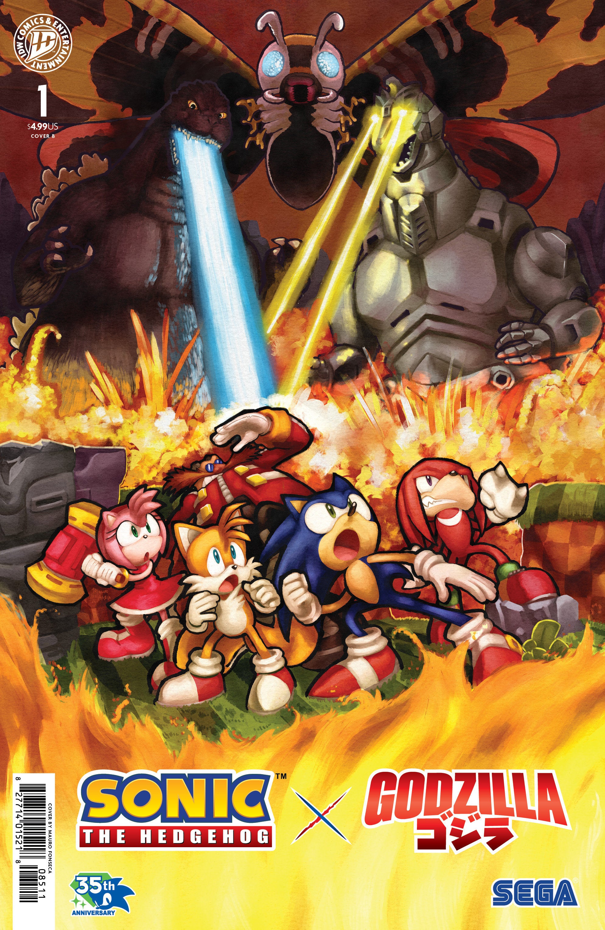 Preorder By 06/08 ~ Sonic the Hedgehog x Godzilla #1 Variant B (Fonseca)