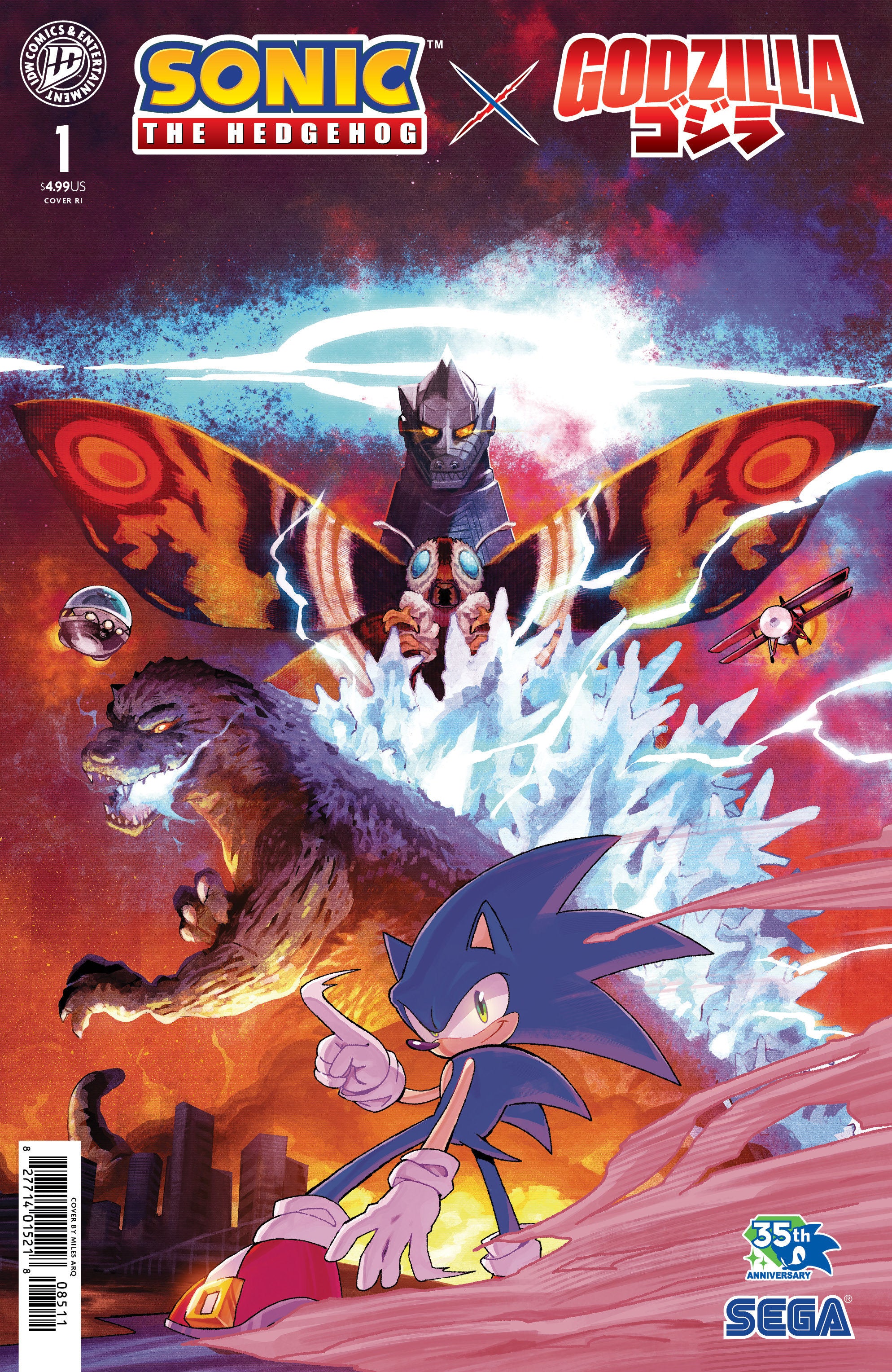 Preorder By 06/08 ~ Sonic the Hedgehog x Godzilla #1 Variant RI (50) (Arq)
