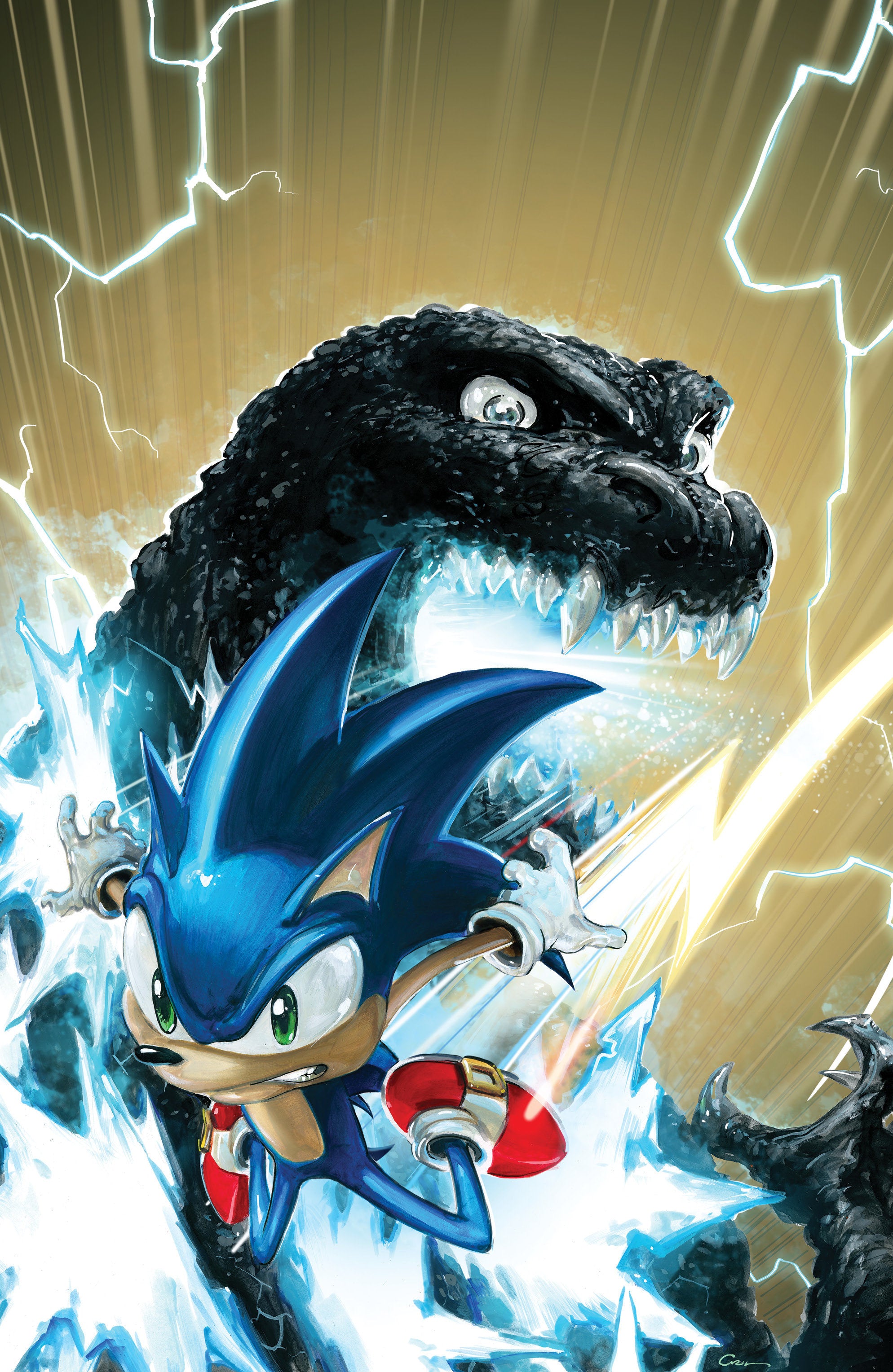 Preorder By 06/08 ~ Sonic the Hedgehog x Godzilla #1 Variant RI (100) (Crain Full Art)