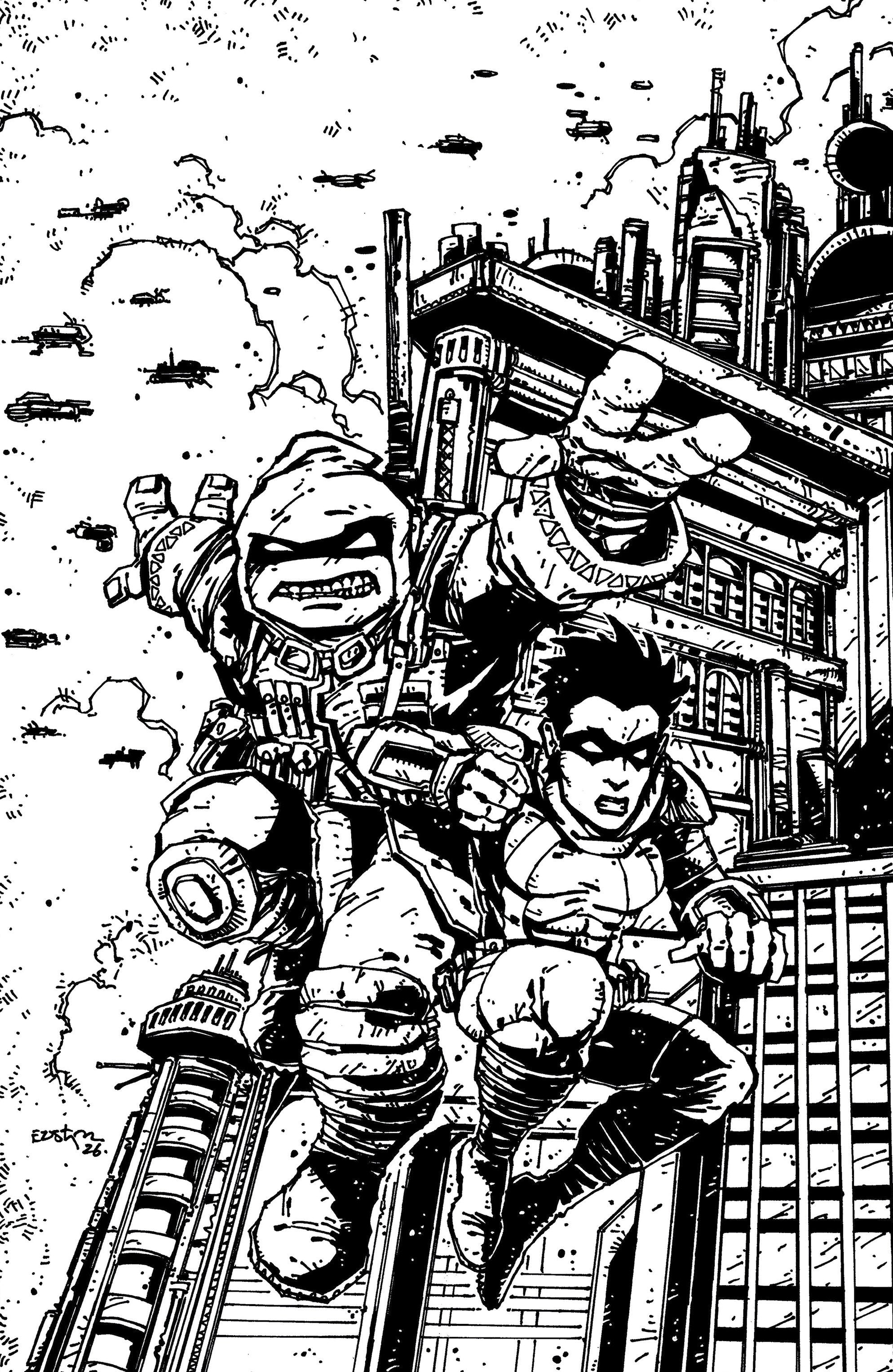 Preorder By 06/08 ~ Teenage Mutant Ninja Turtles: The Last Ronin--Training Day Variant RI (50) (Eastman Full Art B&W)