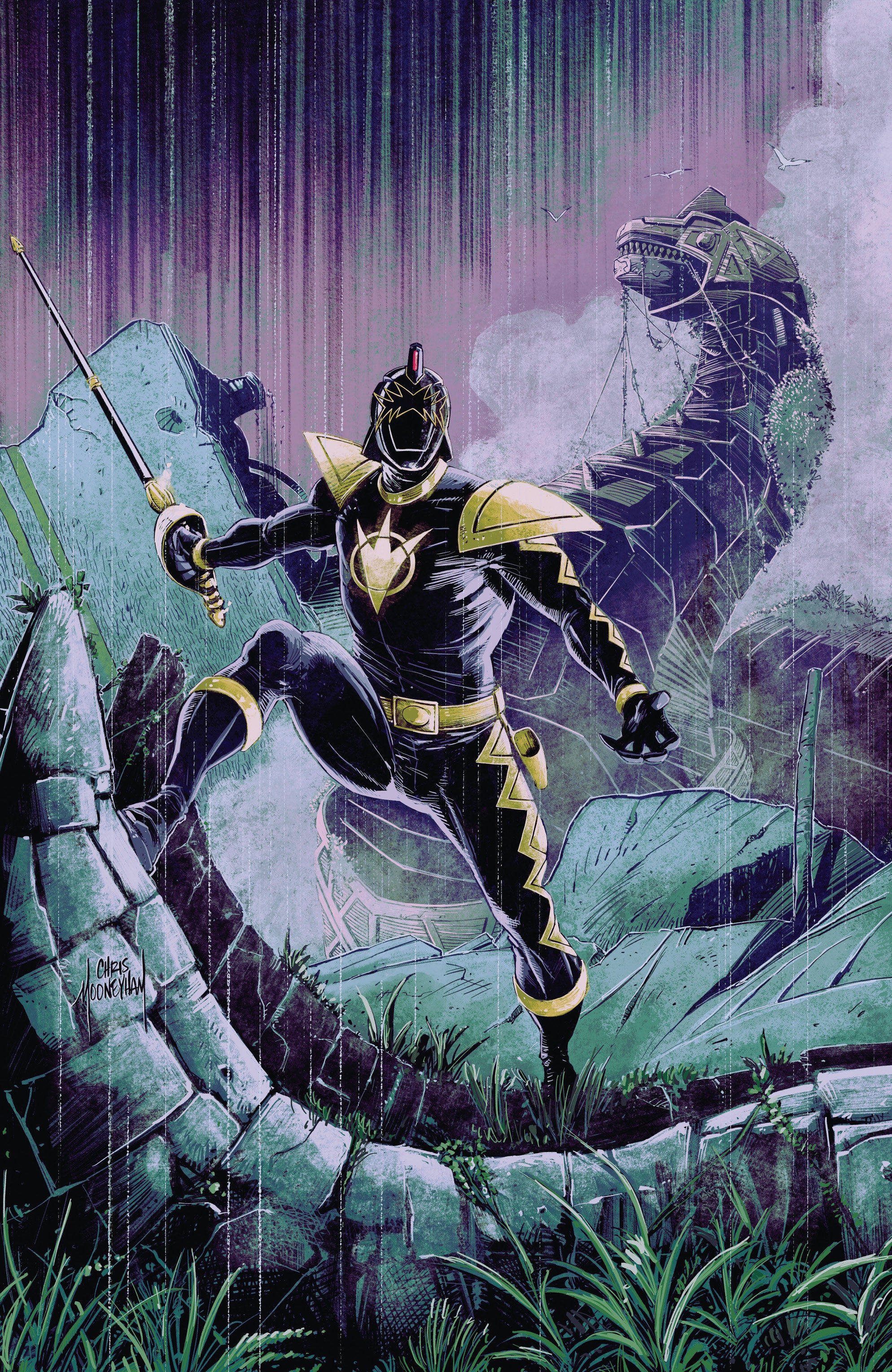 Preorder By 06/22 ~ Power Rangers Green #1 C Tommy Oliver Card Stock Connecting Variant (Dressed, Mooneyham)