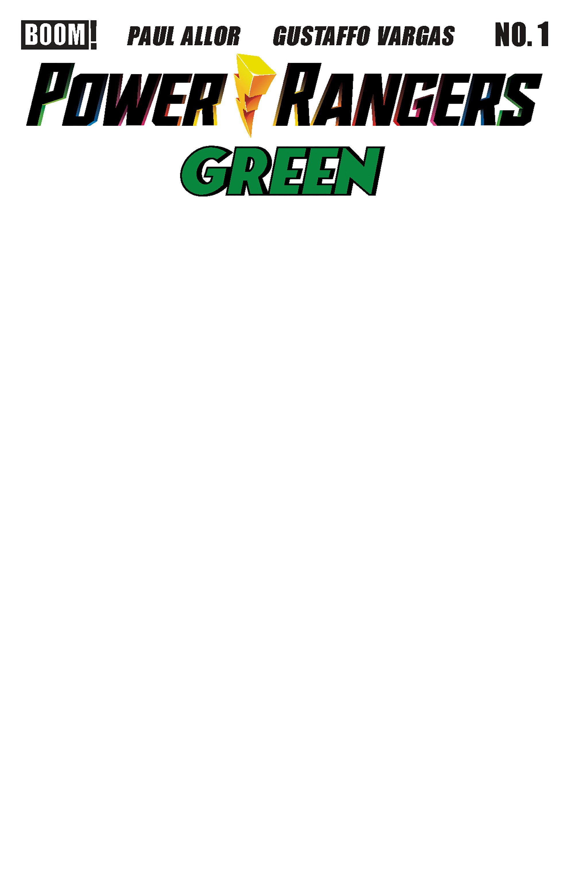Preorder By 06/22 ~ Power Rangers Green #1 D Blank Sketch Variant