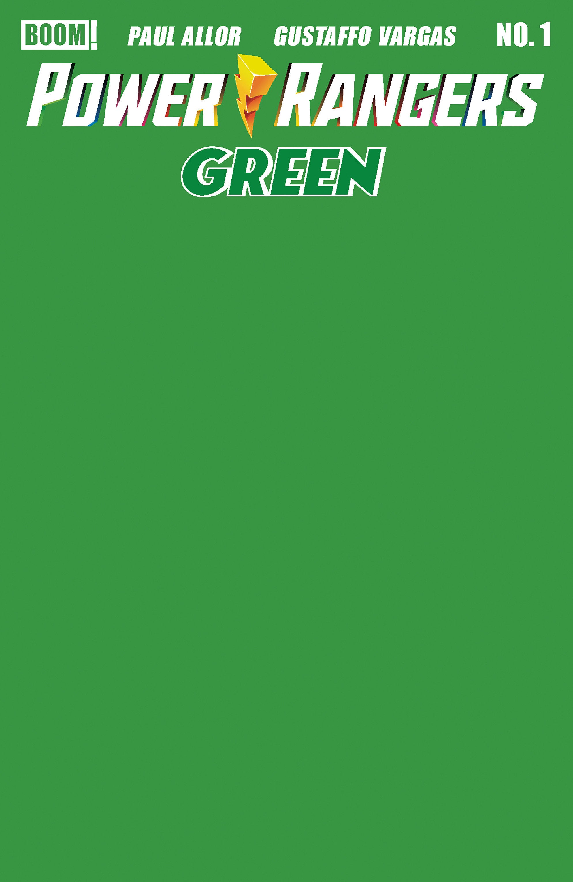 Preorder By 06/22 ~ Power Rangers Green #1 E Green Blank Sketch Variant