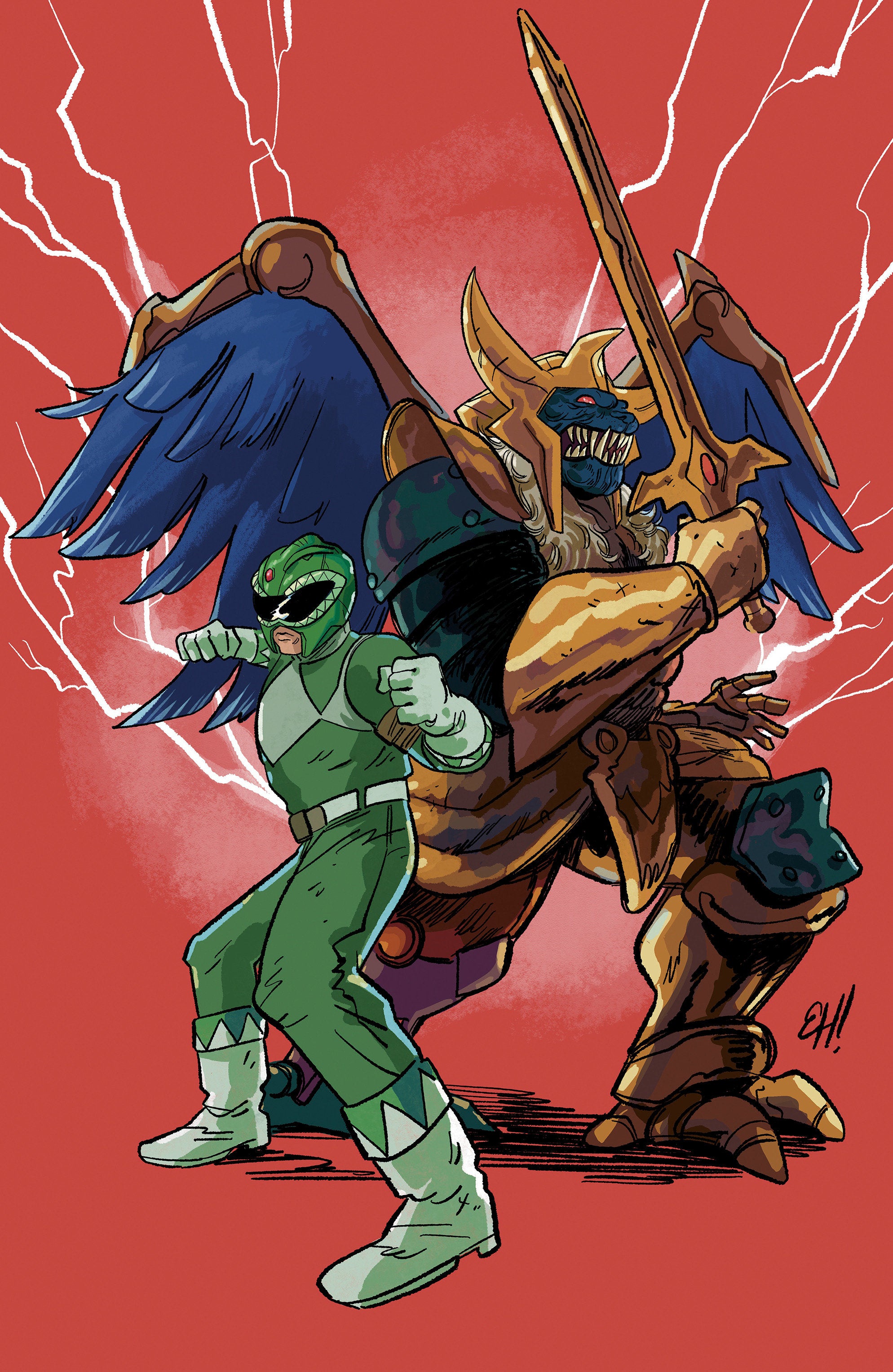 Preorder By 06/22 ~ Power Rangers Green #1 K 1:75 INCV Variant (Full Art, Henderson)